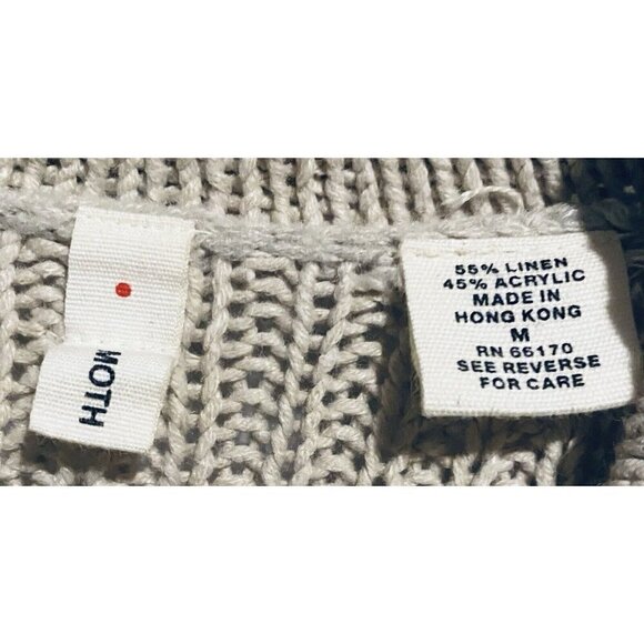 Anthropologie Moth Sweater Womens Medium Brown Long Line Cardigan Button Up Boho - Picture 5 of 7